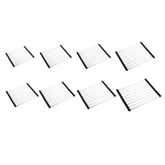 Foldable Sink Drying Rack Detachable Metal Tube Drying Rack with Silicone Cuttable Edge Dish Drying Rack for Kitchen Countertop