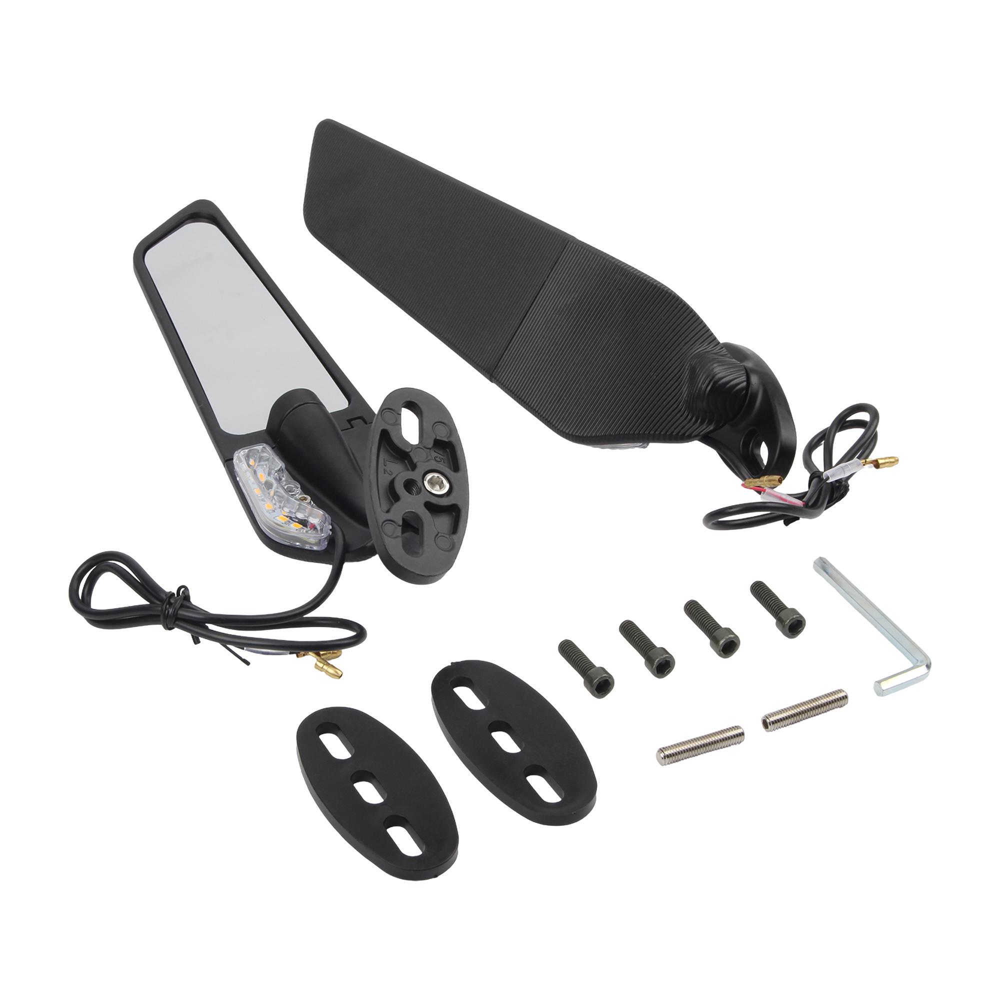 Универсальное Мотоциклетное Зеркало Модифицированное Ветровое Крыло Вращающееся Модифицированное Для Kawasaki Suzuki Yamaha Honda CBR650R F CBR1000RR CBR600RR чёрный