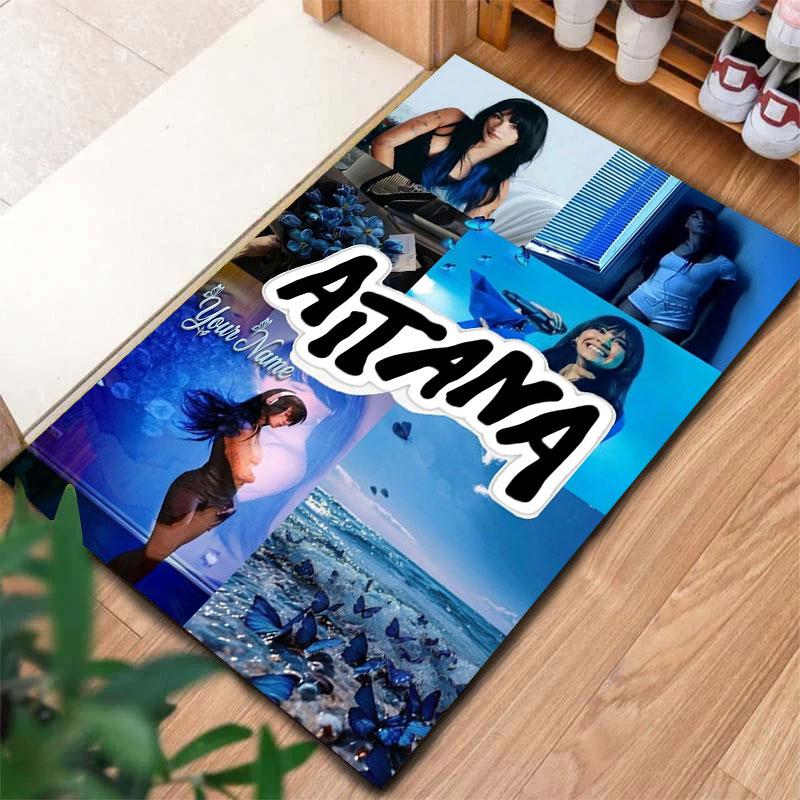 Aitana Custom Name Carpet Rug for Living Room Bedroom Home Sofa Decoration,Kids play Non-slip Floor Mat