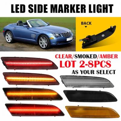 2-8PCS Front Rear Bumper Signal Side Marker Light For 2004-08 Chrysler Crossfire