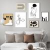 Modern Minimalist Style Abstract One Line Nordic Poster Gallery Wall Art Print Canvas Painting Decor Pictures For Living Room