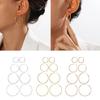Stainless Steel Round Earrings Stylish Hoop Earring Women Girl Geometric Earwear