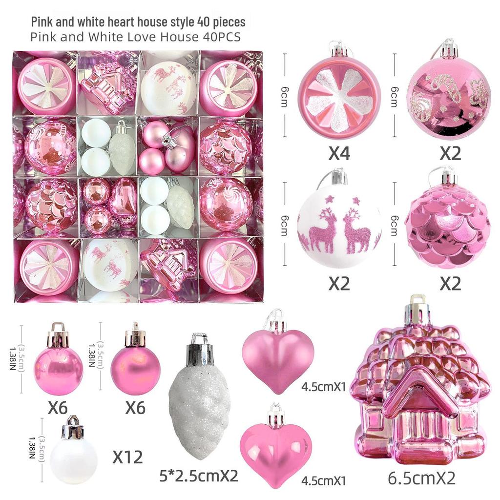 6cm Electroplated Shiny Irregular Christmas Tree Ball Set