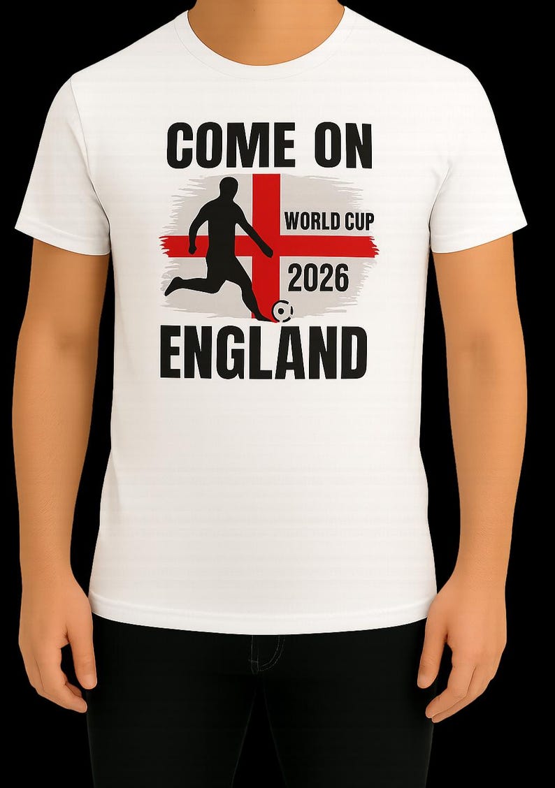 England Soccer Shirt World Cup 2026, Come On England Tee, Football Fan Shirt, England Flag T-Shirt, Sports Fan Gift S