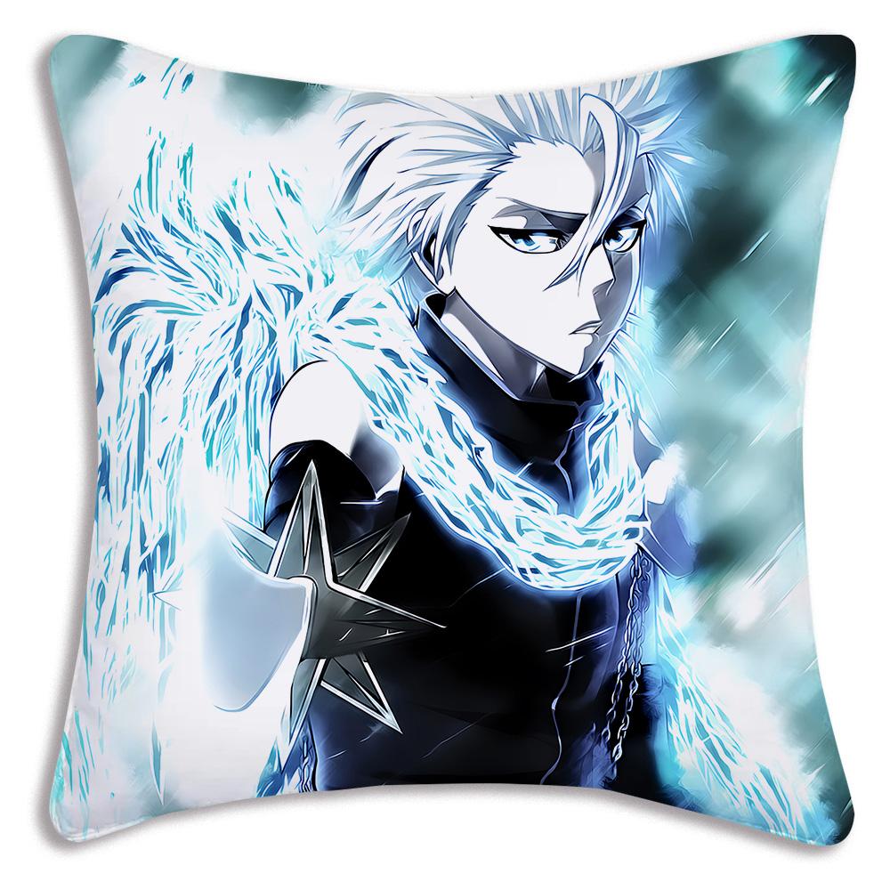 Hot Anime Bleach Ichigo Pillow Covers Cartoon Sofa Decorative Home Double-Sided Printing Short Plush Cute Cushion Cover