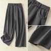 2025 summer new solid color suit wide-leg pants women's loose and thin high waist and thin temperament casual pants