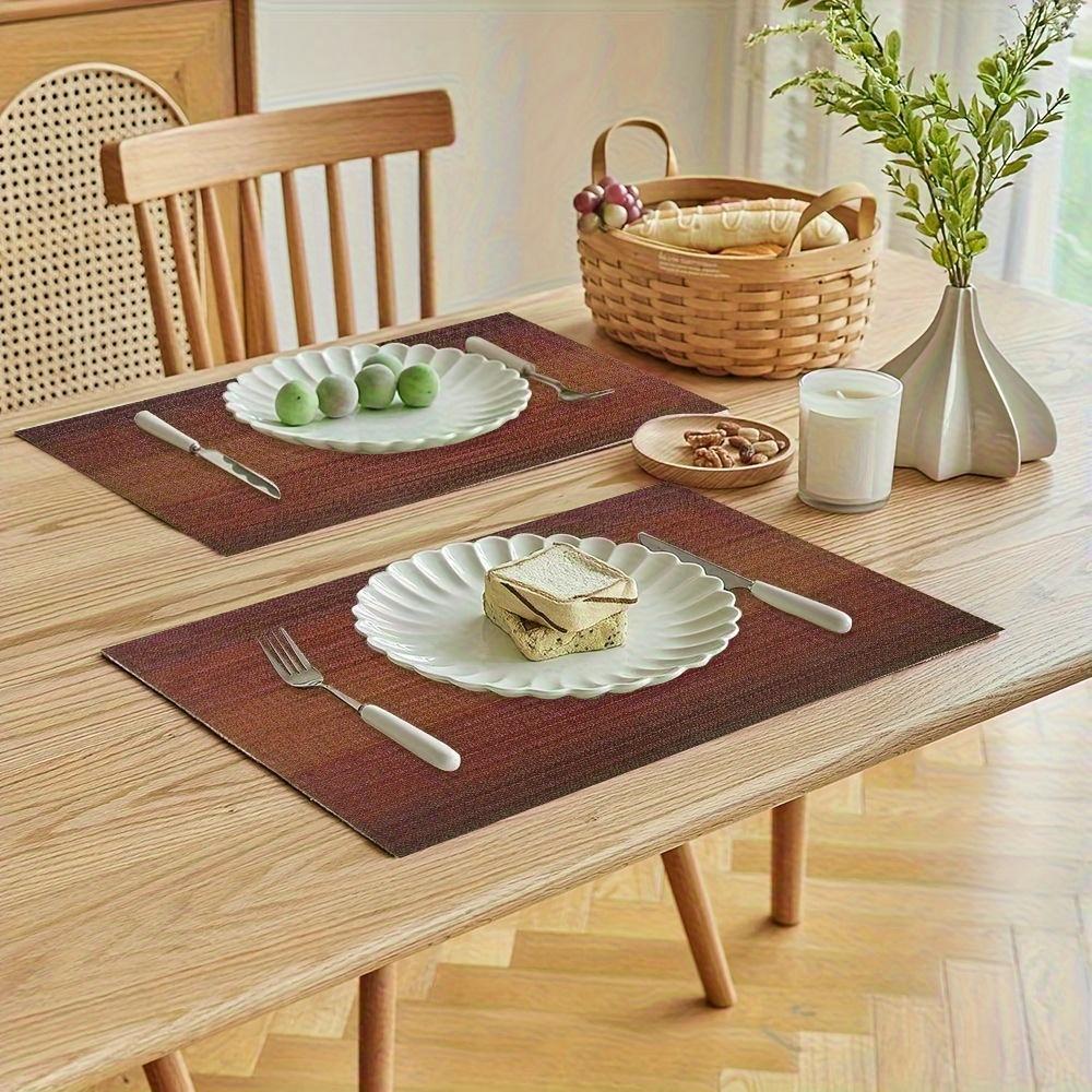 4/6pcs Gradient Design Placemats 12x18inch, Modern Minimalist Style Placemat for Dining Table Kitchen Holiday Party Home Decoration - Perfect Match