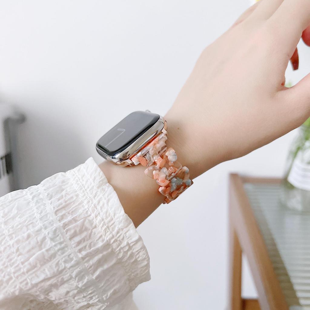 Apple Watch Band için Kelebek Reçine Kayış 7 44 40mm 42mm 38mm 41 45mm Şeffaf Döngü Kordonlu Saat IWatch 7 6 Se Serisi 5 4 3
