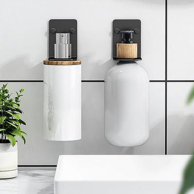 Porta Bottiglia di Sapone O Dispenser di Gel Igienizzante per Mani, Scaffale Portaoggetti, Staffa Montata a Parete, Forniture per Cucina, Mensola per Bagno Senza Fori