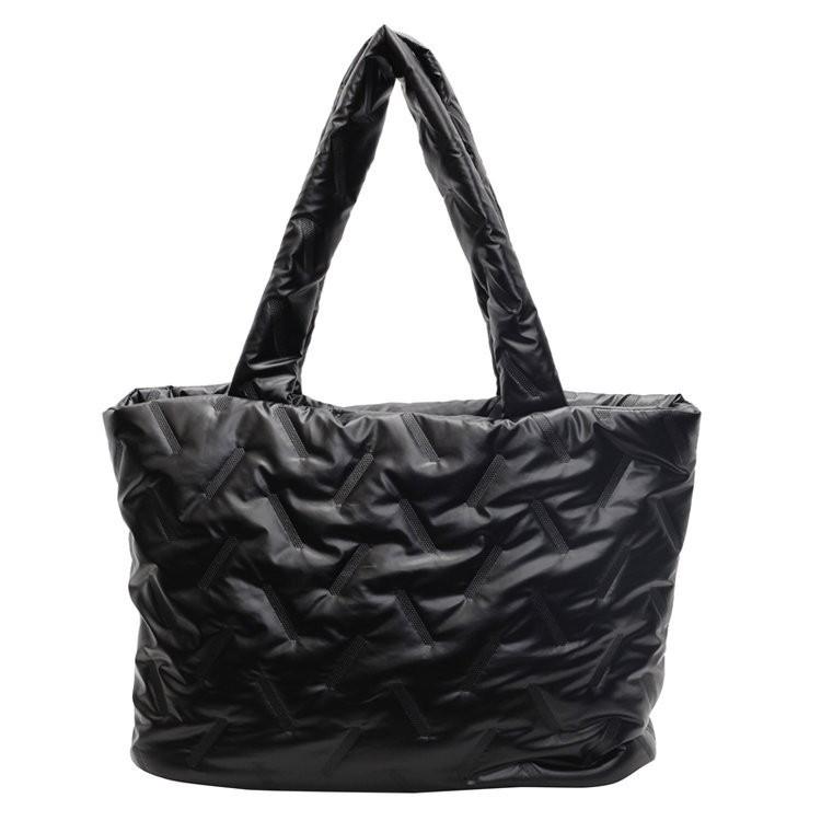 Модная городская минималистичная сумка через плечо для женщин Большого размера Мягкая полиэстеровая сумка чёрный