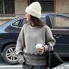 Women's Warm Autumn/Winter Jacquard Knit Wool Sweater - Round Neck, Loose Fit, Slimming Base Layer Outerwear