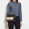 Coach Lane 26 Fashion Color Block Chain Crossbody Shoulder Bag Coated Canvas And Leather Medium Women handbags Brown White C1539-IMNOX