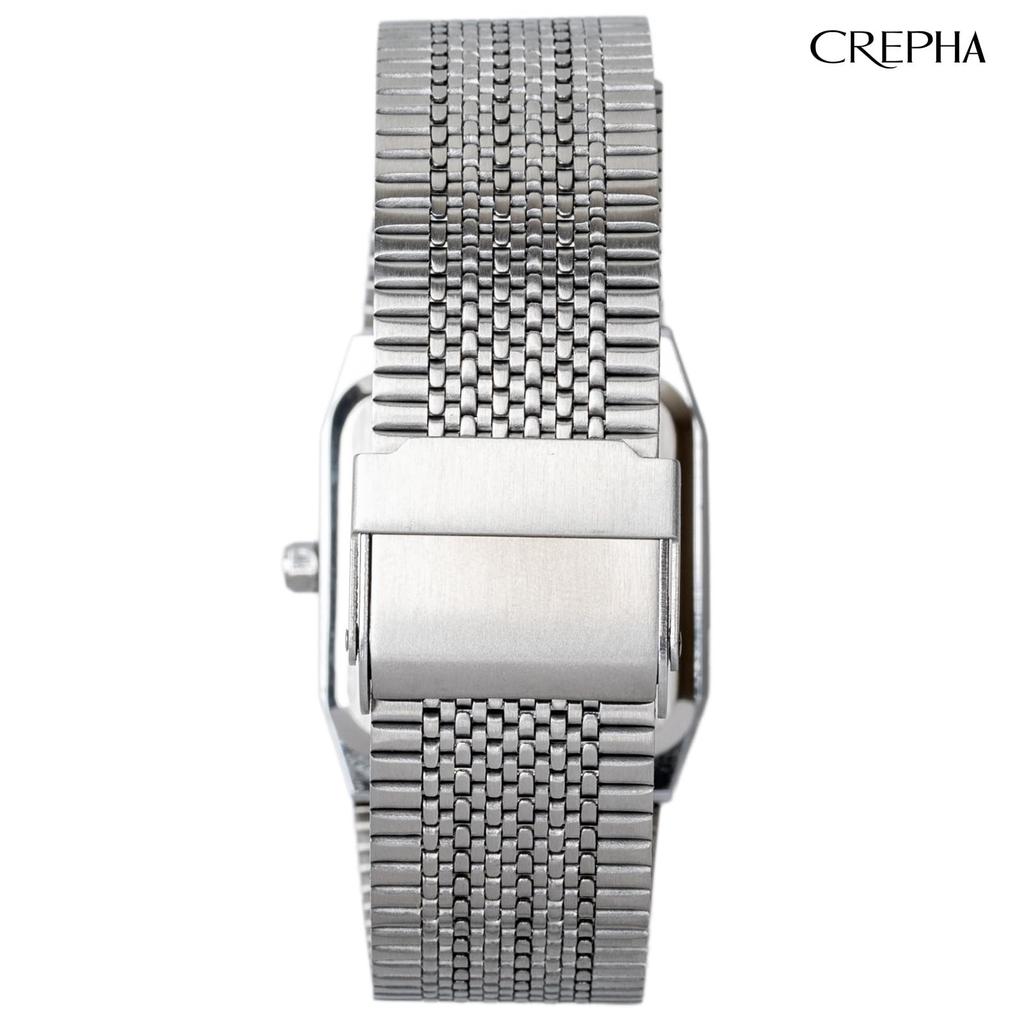 CREPHA AVANTINO Stylish Analog Watch with Metal Quartz Battery Silver Band, Movement, Operated, Waterproof, (AV-AM406-SVS)