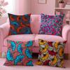 African Style Print Cushion Cover Plush Fabric Soft Double-Sided Printed Sofa Pillow Case Colorfast Home Decor Gift