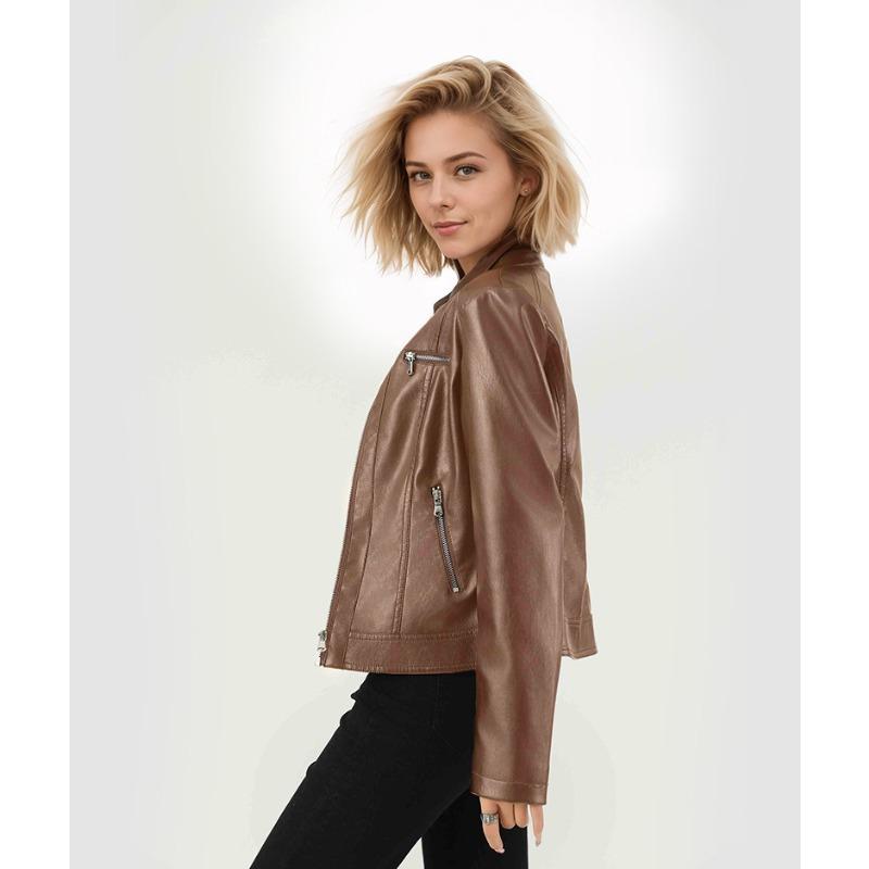 Fashion Women's Jacket Motorcycle Leather Jacket Women's Leather Jacket Slim Fit