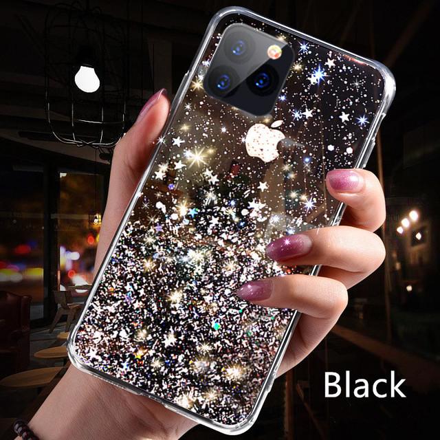 Bling Glitter Phone Case For Iphone 11 12 Pro Max Xr Xs Max X 7 8 6s Plus Soft Silicone Transparent Back Cover For Iphone 13pro