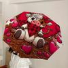 1pc Valentine's Day Cow Heart Umbrella with Plastic Handle,Suitable for All Seasons Home Travel Outdoor UmbrellaDD292