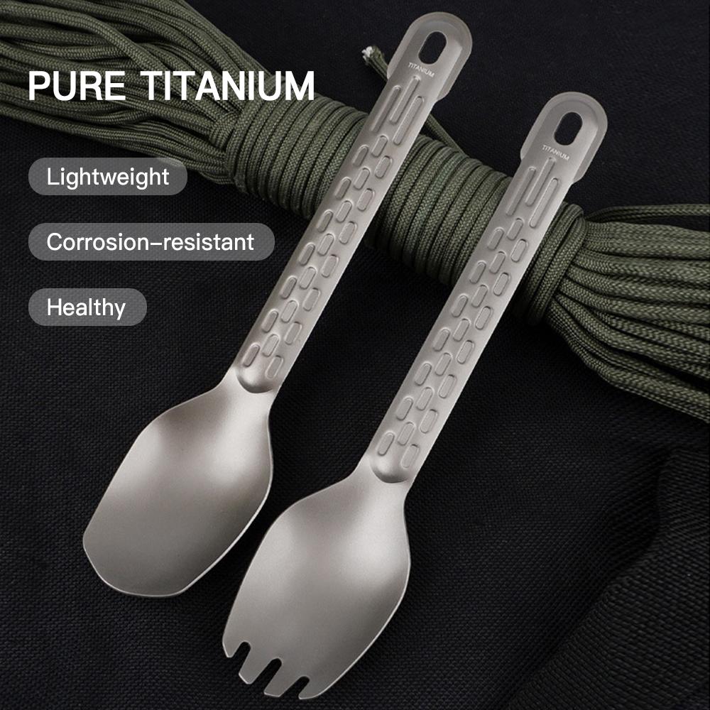 Titanium Spoon Lightweight Dinner Spoon Cutlery Flatware for Home Outdoor Camping Hiking Backpacking Picnic