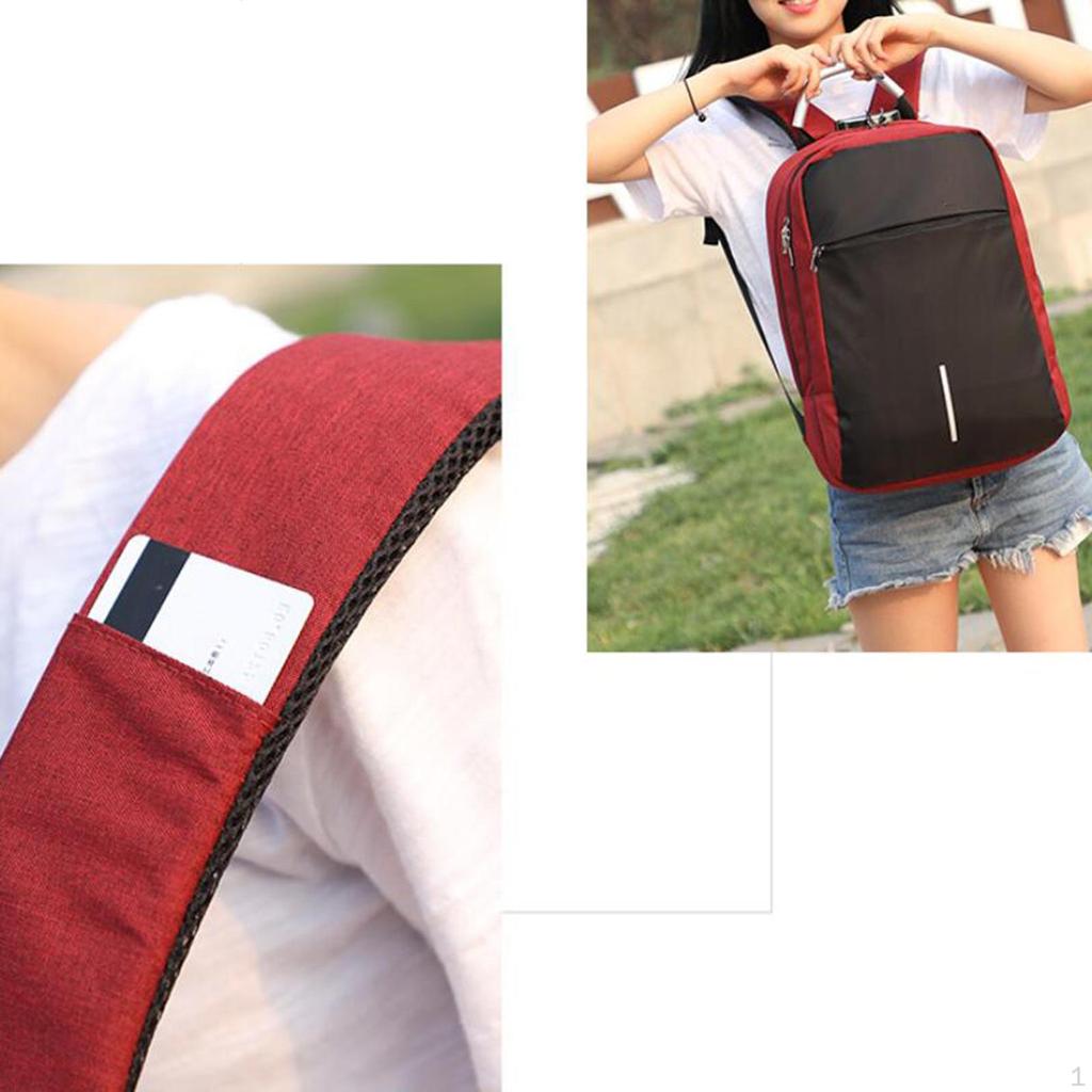 Laptop Rucksack College Buchtasche Verschleißfester Rucksack Büchertasche mit USB-Anschluss für Büro Wandern