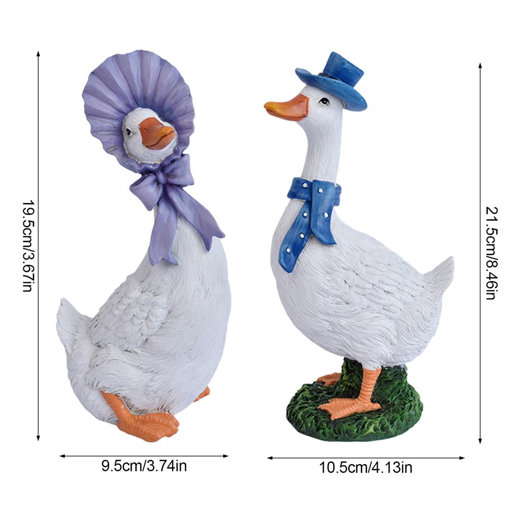 Resin Duck Figurine Decor Garden Courtyard Pot Suitable Ornament