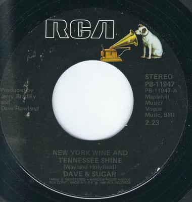 7-Zoll-Schallplatte DAVE & SUGAR - New York Wine And Tennessee Shine PB11947 RCA 1980 US Folk Gebraucht