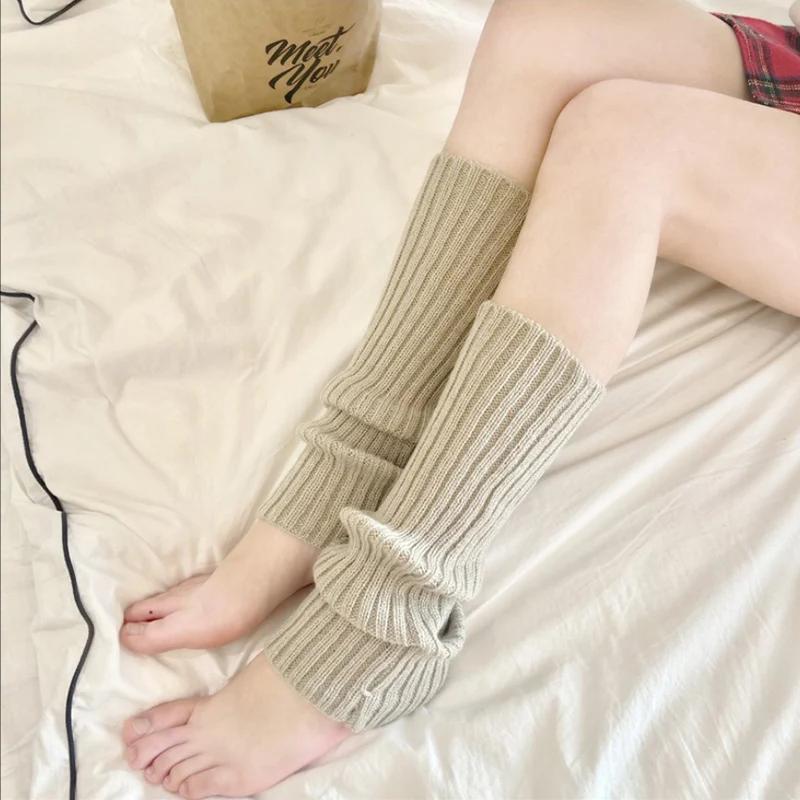 Lolita Long Socks Women Boot Cuffs Harajuku Leg Warmers Knitted Warm Foot Cover Arm Warmer Ladies Autumn Winter Crochet Socks