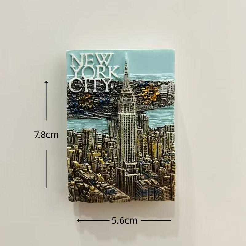 Mezinárodní kolekce pryskyřičných magnetů na lednici: Maďarsko, Dubaj, Thajsko, Polsko, Egypt, Itálie, Austrálie, Německo, Španělsko, Belgie