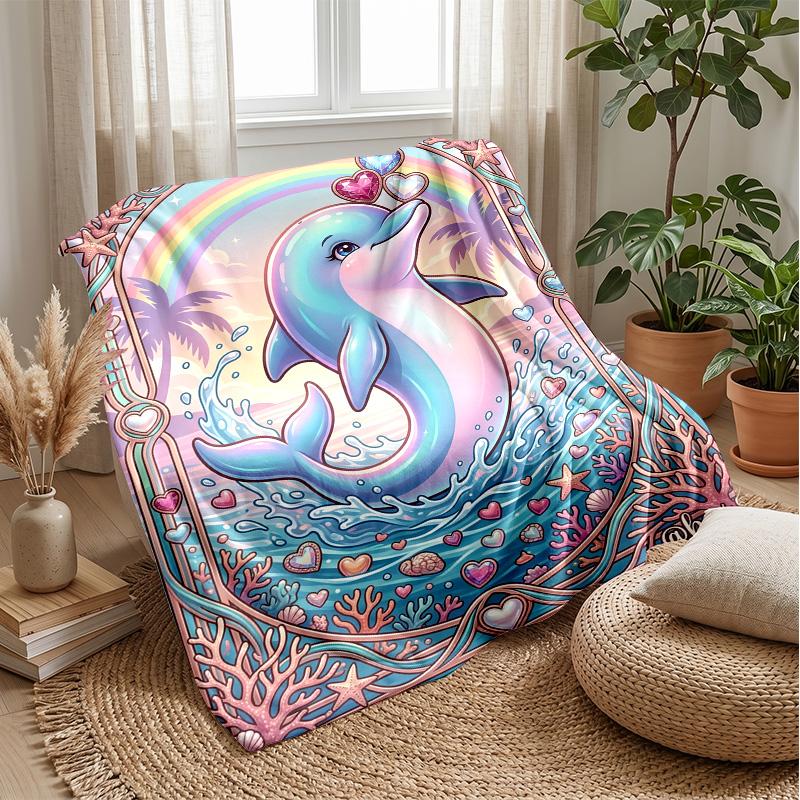 Queenly Glamour Crown Theme blanket Lightweight Warm Flannel Blanket Decorative Throw Blanket for Home Decoration