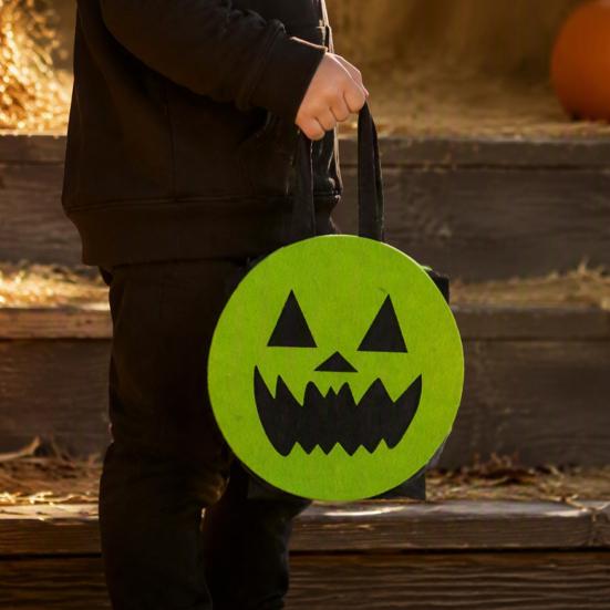 Decorative Festival Display Props Halloween Felt Trick or Treat Bags, Cartoon Owl Bat Devil Pumpkin Kids Theme Party Souvenir Pouches Handheld