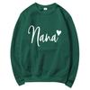 Women's Round Neck Heart Print Casual Hoodie