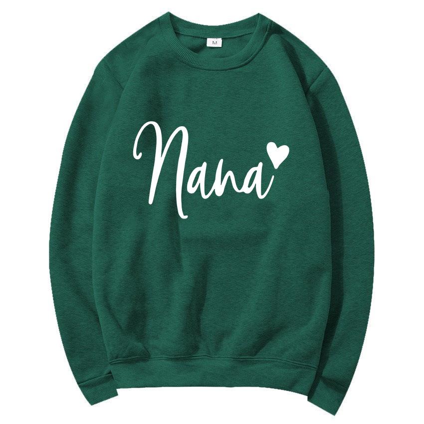 Women's Round Neck Heart Print Casual Hoodie