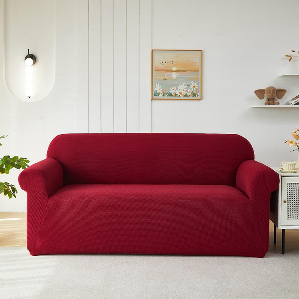 Thick Corn Fleece Couch Cover Stretch Elastic Sofa Slipcover Anti Slip All Season Use