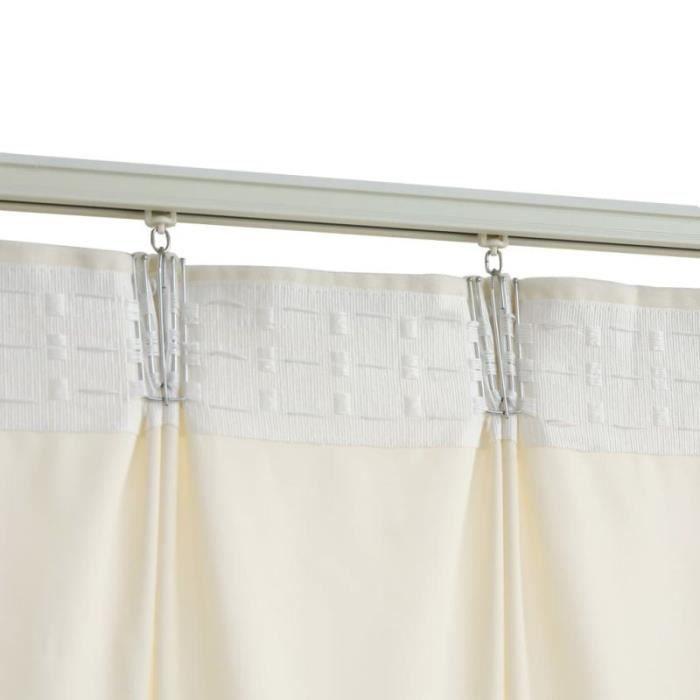 Blackout Curtain - vidaXL - Cream Velvet - 290x245 Cm - Washable - Metal Hooks