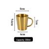 Taza Termo Aislada de Doble Pared de Acero Inoxidable 304 con Asa - Dorada