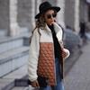 2025 New Women's Casual Fluffy Coat Long Sleeve Loose Round Neck Patchwork Zipper Animal Print Double-sided Fleece Outerwear