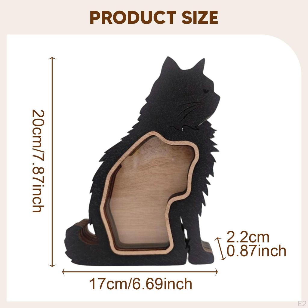Cutie Suvenir Păr de Pisică Decorațiune de Birou Cadou Memorial pentru Iubitor Recipient din Lemn pentru