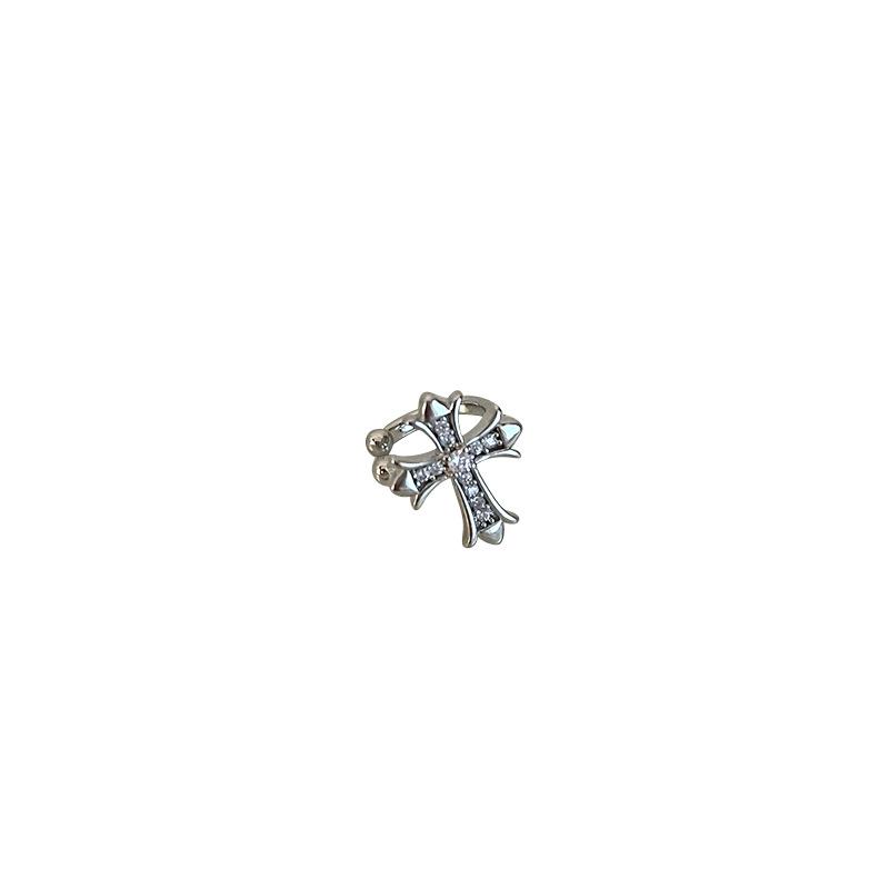 Korean Zircon Cross Ear Cuff: Luxe, Fashionable, Exquisite Women's Earrings