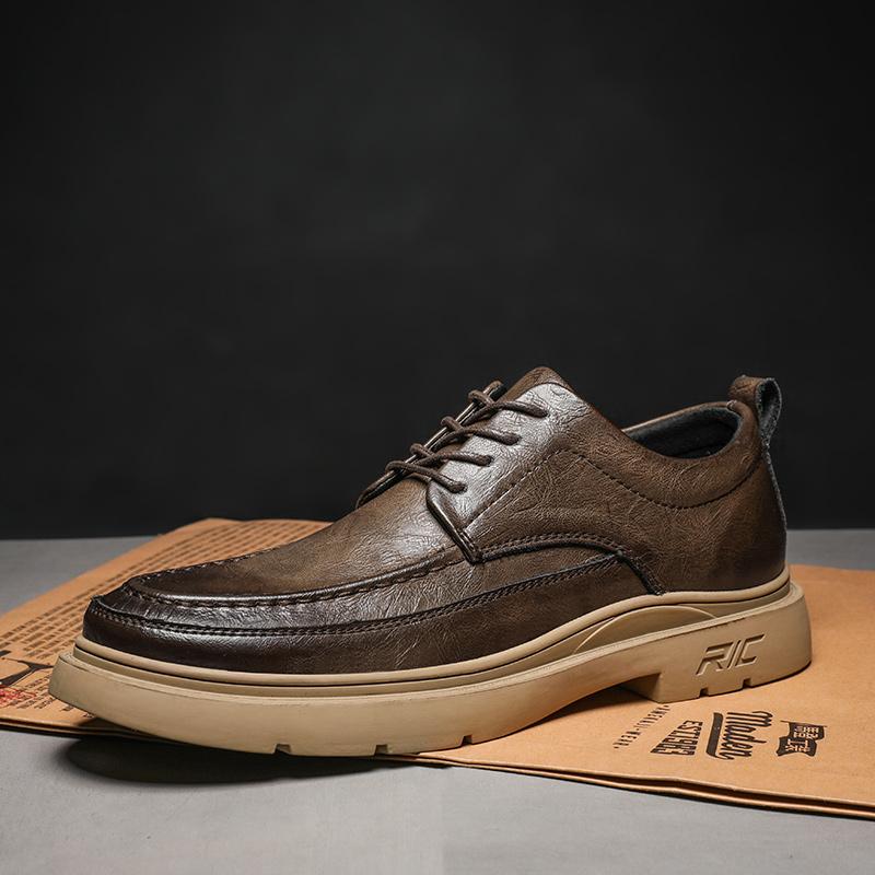 38-45 Scarpe in pelle casual alla moda in pelle antiscivolo resistenti all'usura di alta qualità Scarpe basse in pelle da uomo