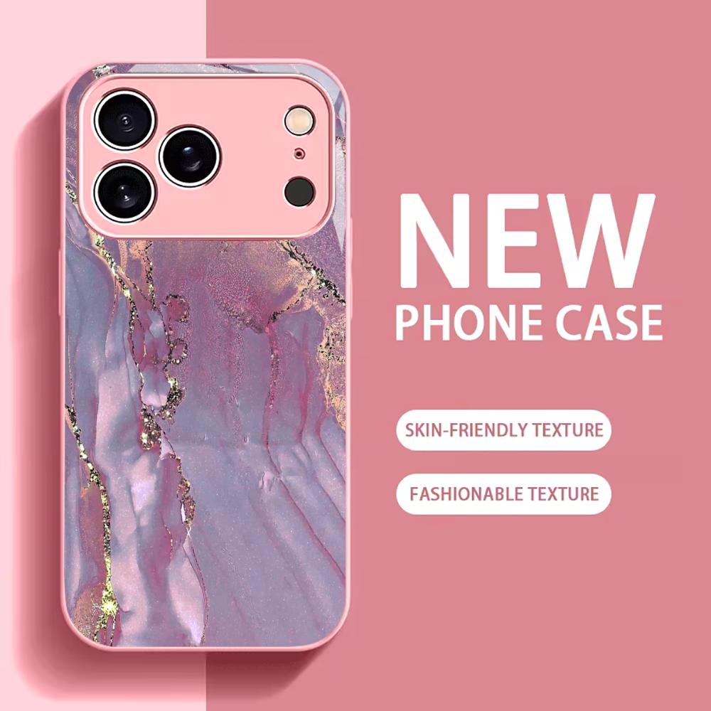 Cool Pink  Phone Case High-end Phone Case Electroplated Glass TPU PhoneCase for iPhone 17 16 15 14 13 12 11pm Pro Plus
