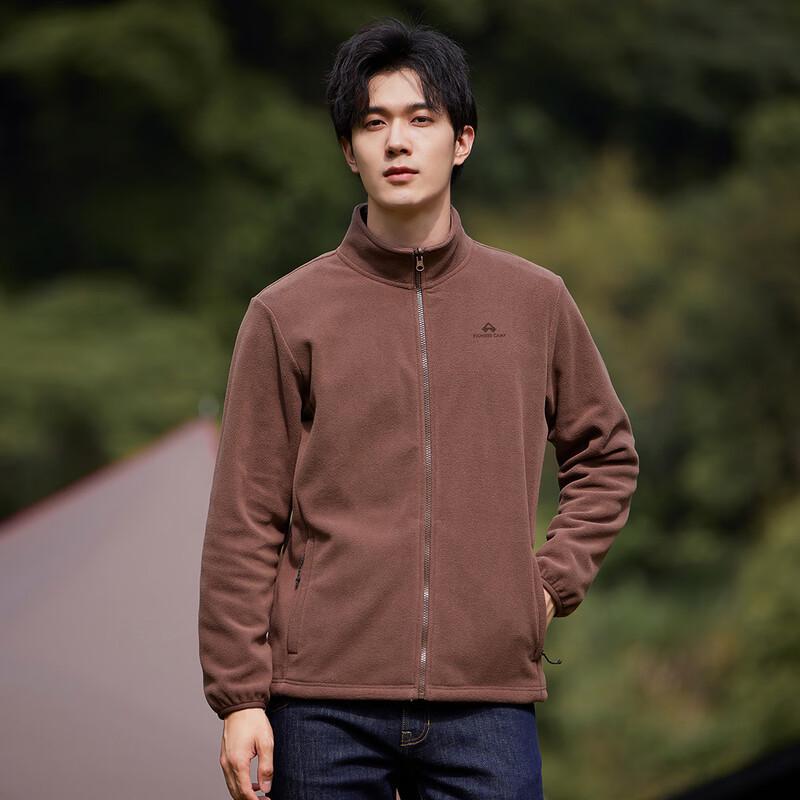 Tuoluzhe Men's Fleece-Lined Stand-Collar Jacket