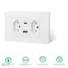 Brazil Standard 20A Wall Power Socket PD 3.0 20W Type-C Dual USB Fast Charge Outlet 118*75mm Flame retardant PC panel Usb Socket