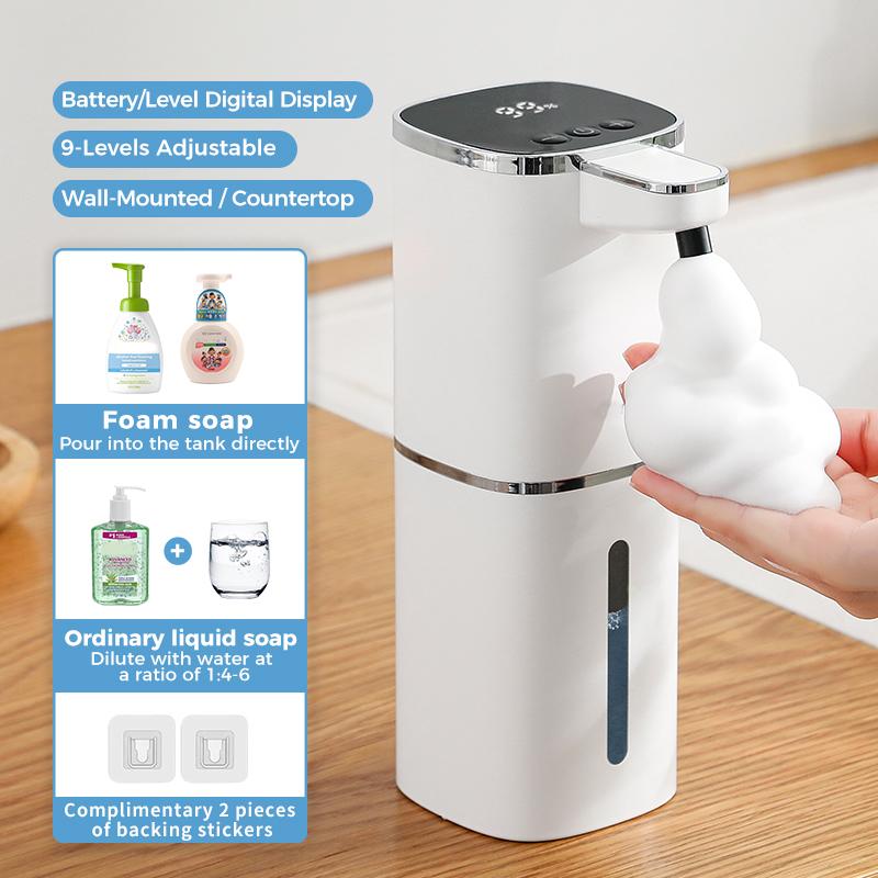 Induction Hand Sanitizer, Automatic Liquid Soap Dispenser, Foam Hand Washing Machine, 400ml Liquid Rechargeable Bathroom Hand Sa