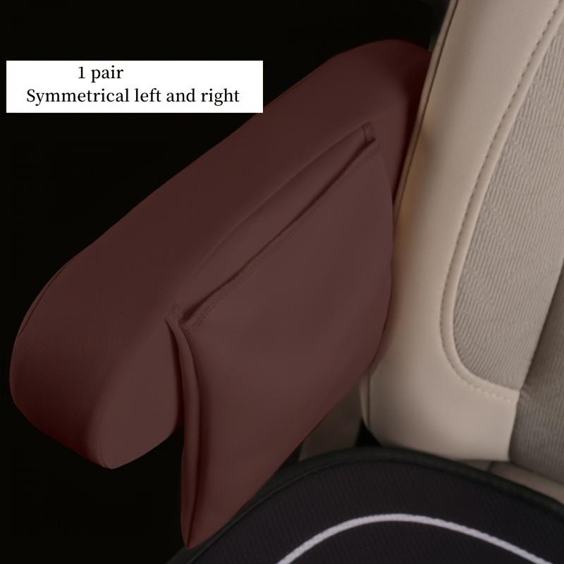 1 pair of car armrest protective covers, washable with side storage pockets, suitable for SUV/truck armrests коричневый