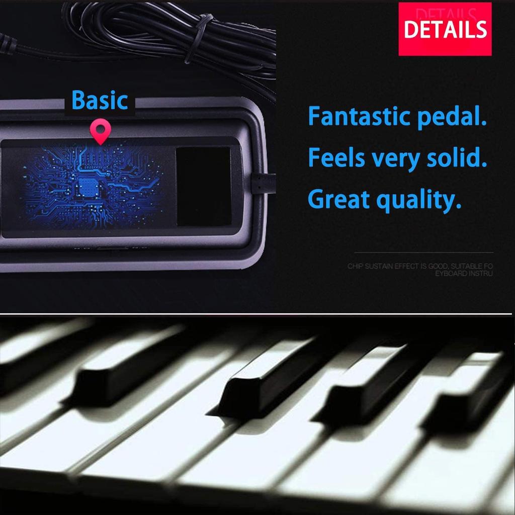 Pmkvgdy Universal Sustain Pedal Non-Slip Durable Keyboard MIDI Synthesizer Piano