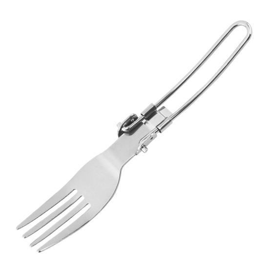 3 Pcs Stainless Steel Folding Spoon Fork Cutter Set Foldable Handle Rust-Proof Cutlery for Camping Picnic Kitchen Outdoor Tableware Soup Coffee