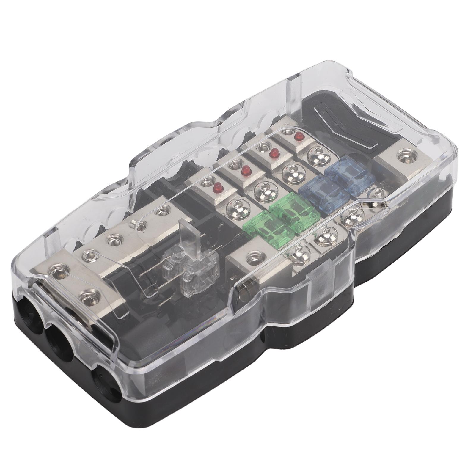 

4-контактный блок предохранителей аудиосистемы со светодиодным индикатором Автомобильные аудиоаксессуары для квадроциклов UTV Караваны Прицепы Корабли