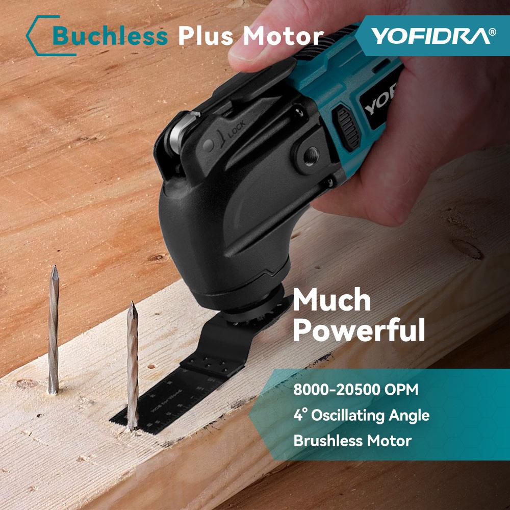 Yofidra 800W Brushless Oscillating Multifunctional Tool 6 Gears Cordless Electric Renovator Home Decoration Trimmer  For Makita 18v Battery