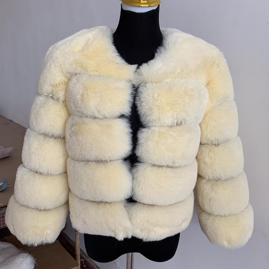 Women's Autumn/Winter Patchwork Faux Fox Fur Coat