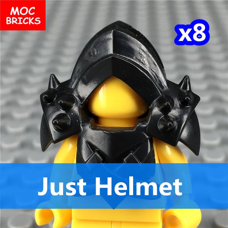 MOC Bricks Black Sword Shield Spear Halberd Helmet Medieval Knights Rome Action Figure Educational Building Block Gifts