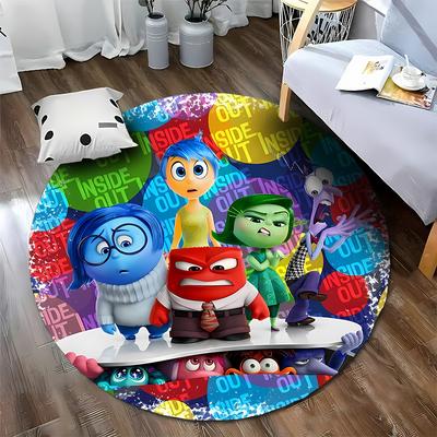 Cartoon Movie Inside Out Round Rug for LivingRoom Chair Decor,Kids Play Crawling Carpet Soft Non-slip Mat Gift Next Day Shipping